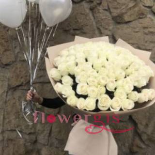 Из белых роз премиум